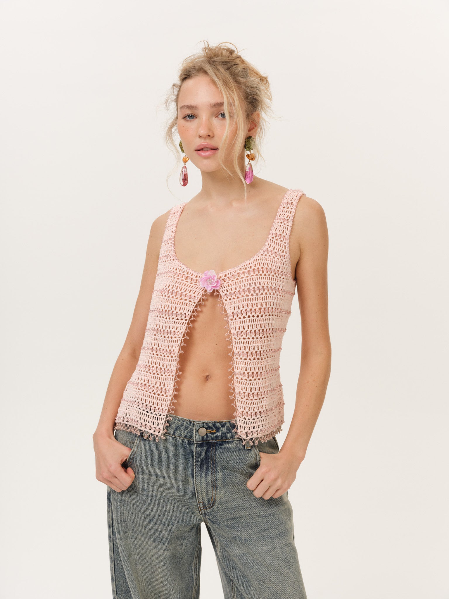 For Love & Lemons Lulu Beaded Tank Top - Image 1