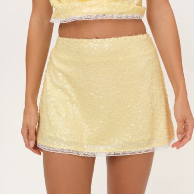 For Love & Lemons Lela Sequin Mini Skirt - Image 1