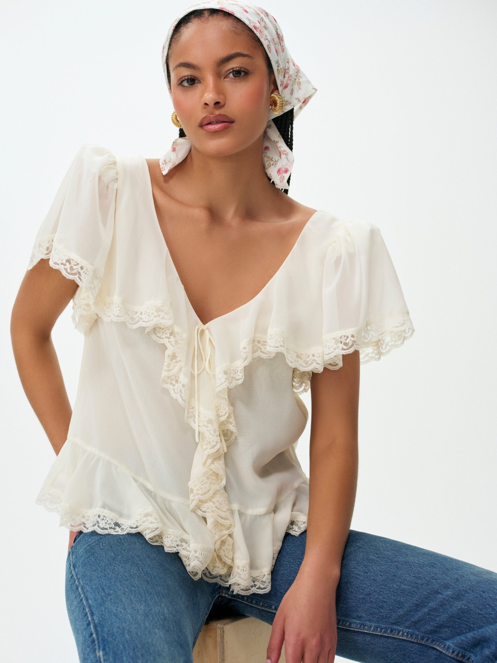 For Love & Lemons Layla Ruffle Top - Image 1