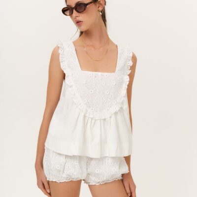 For Love & Lemons Laura Eyelet Top - Image 1