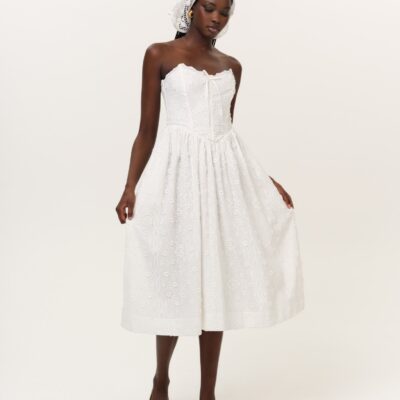For Love & Lemons Laura Eyelet Midi Dress - Image 1