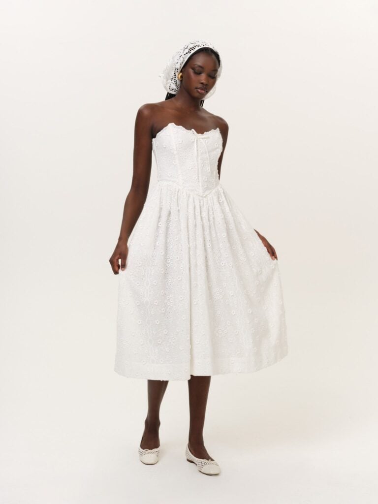 For Love & Lemons Laura Eyelet Midi Dress - Image 1