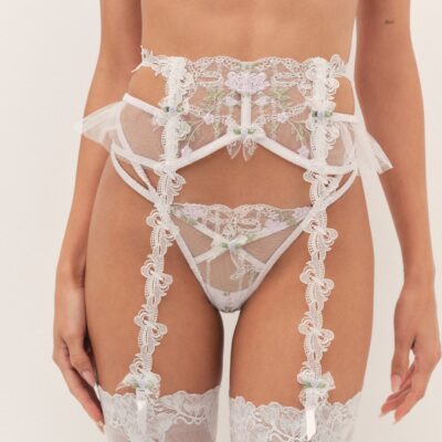 For Love & Lemons Lattice Bows Garter Belt - Image 1