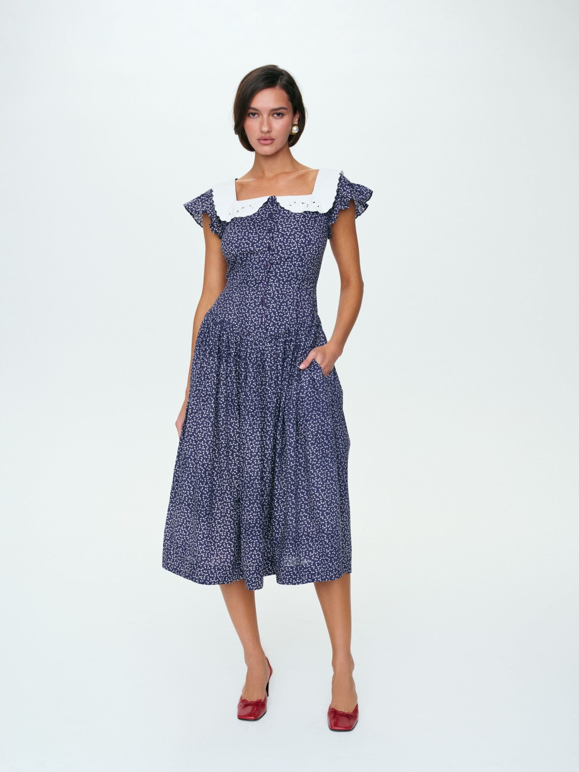 For Love & Lemons Lara Ann Ditsy Midi Dress - Image 1