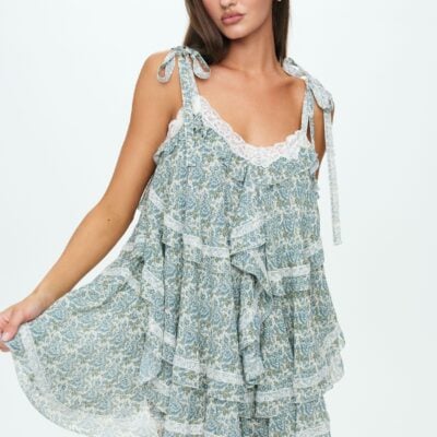 For Love & Lemons Juniper Ruffle Mini Dress - Image 2