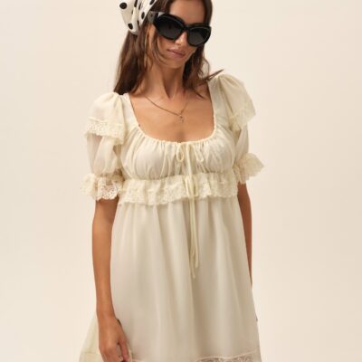 For Love & Lemons Juniper Puff Sleeve Mini Dress - Image 1