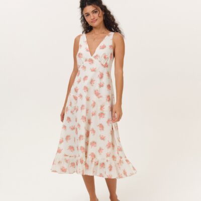 For Love & Lemons Julianne Floral Midi Dress - Image 1