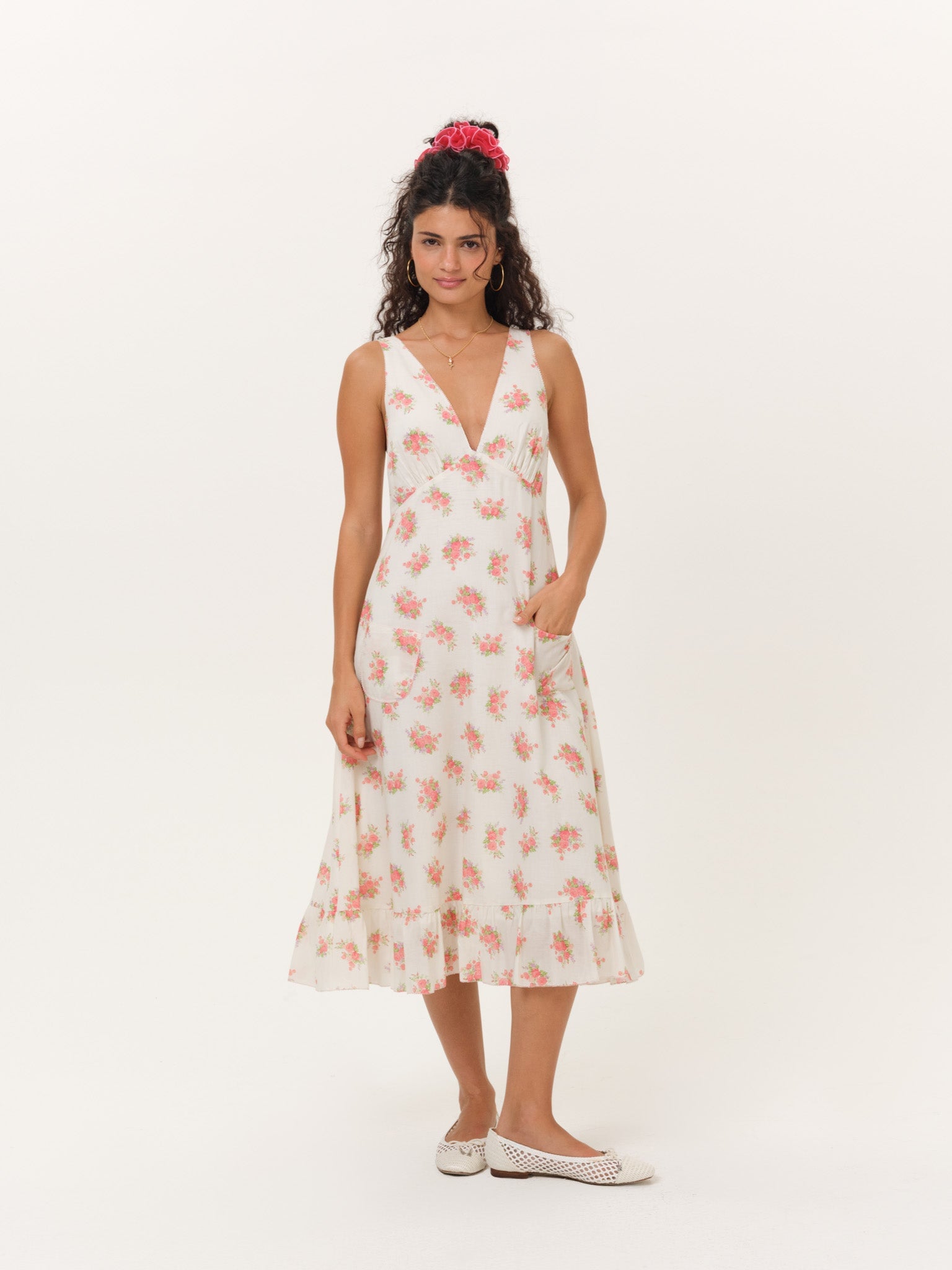 MNFO041026035745323_3 For Love & Lemons Julianne Floral Midi Dress - Image 3