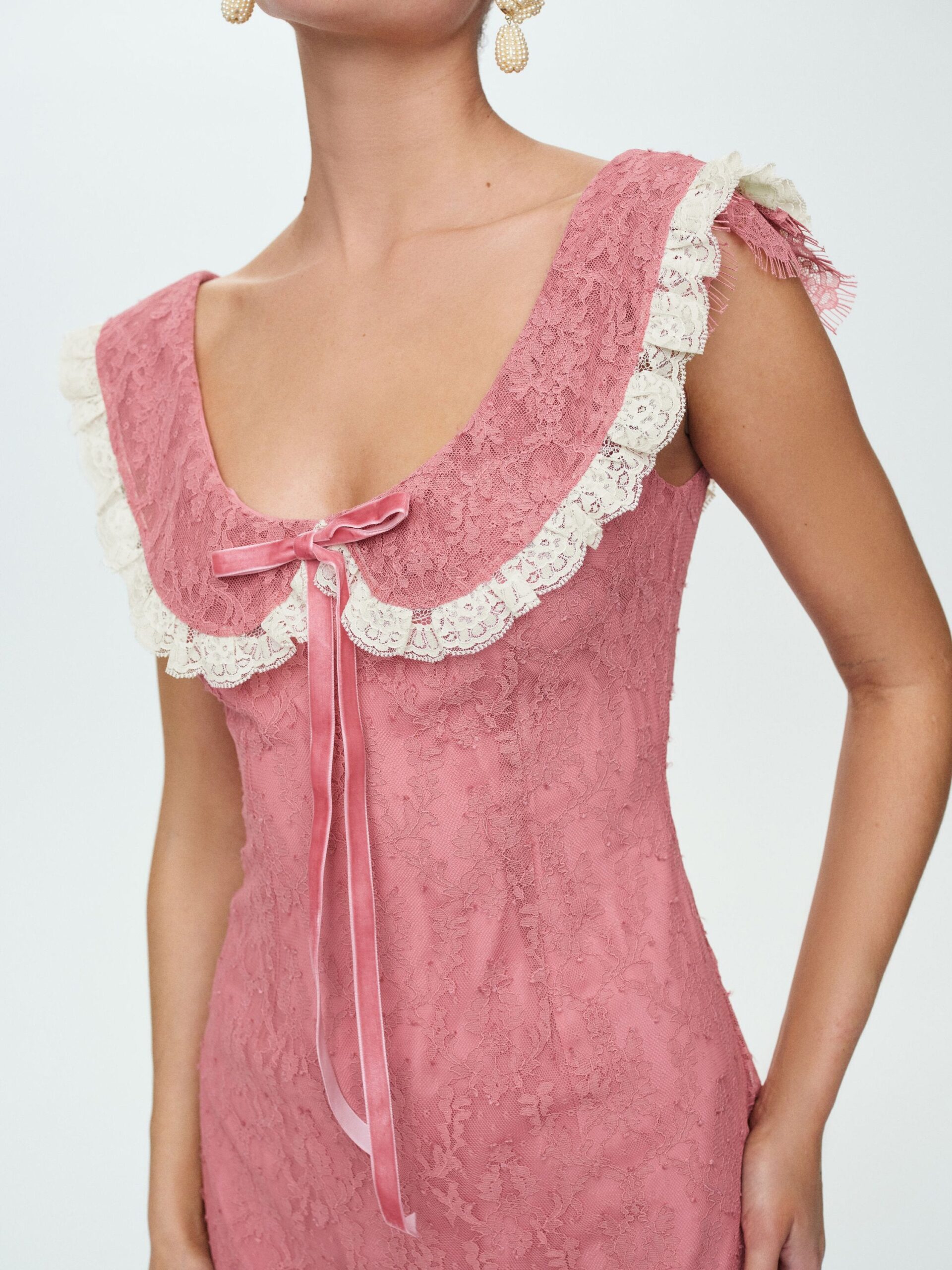 MNFO041026035745340_3 For Love & Lemons Ivy Lace Mini Dress - Image 3