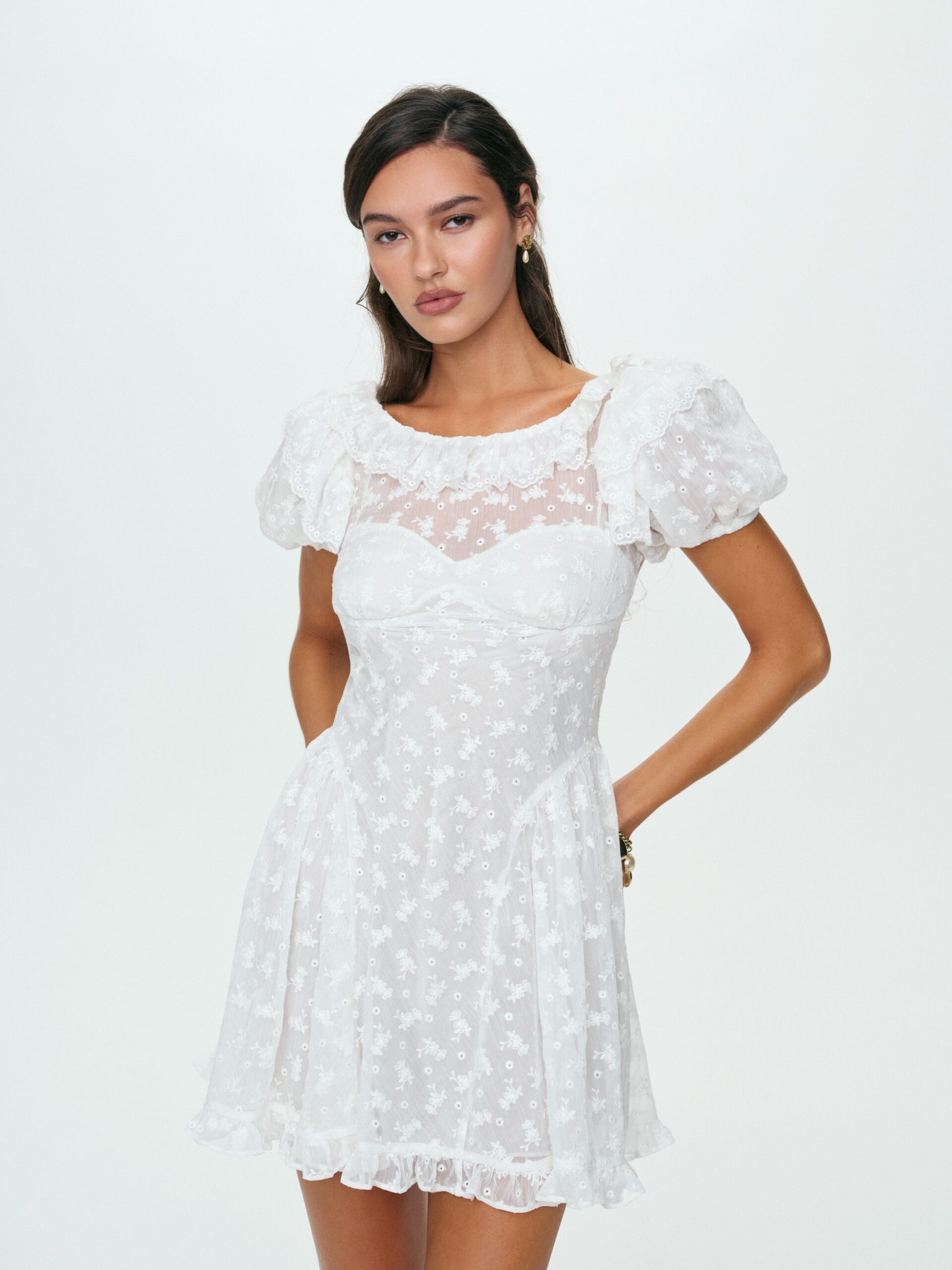 For Love & Lemons Hamptons Eyelet Mini Dress - Image 3