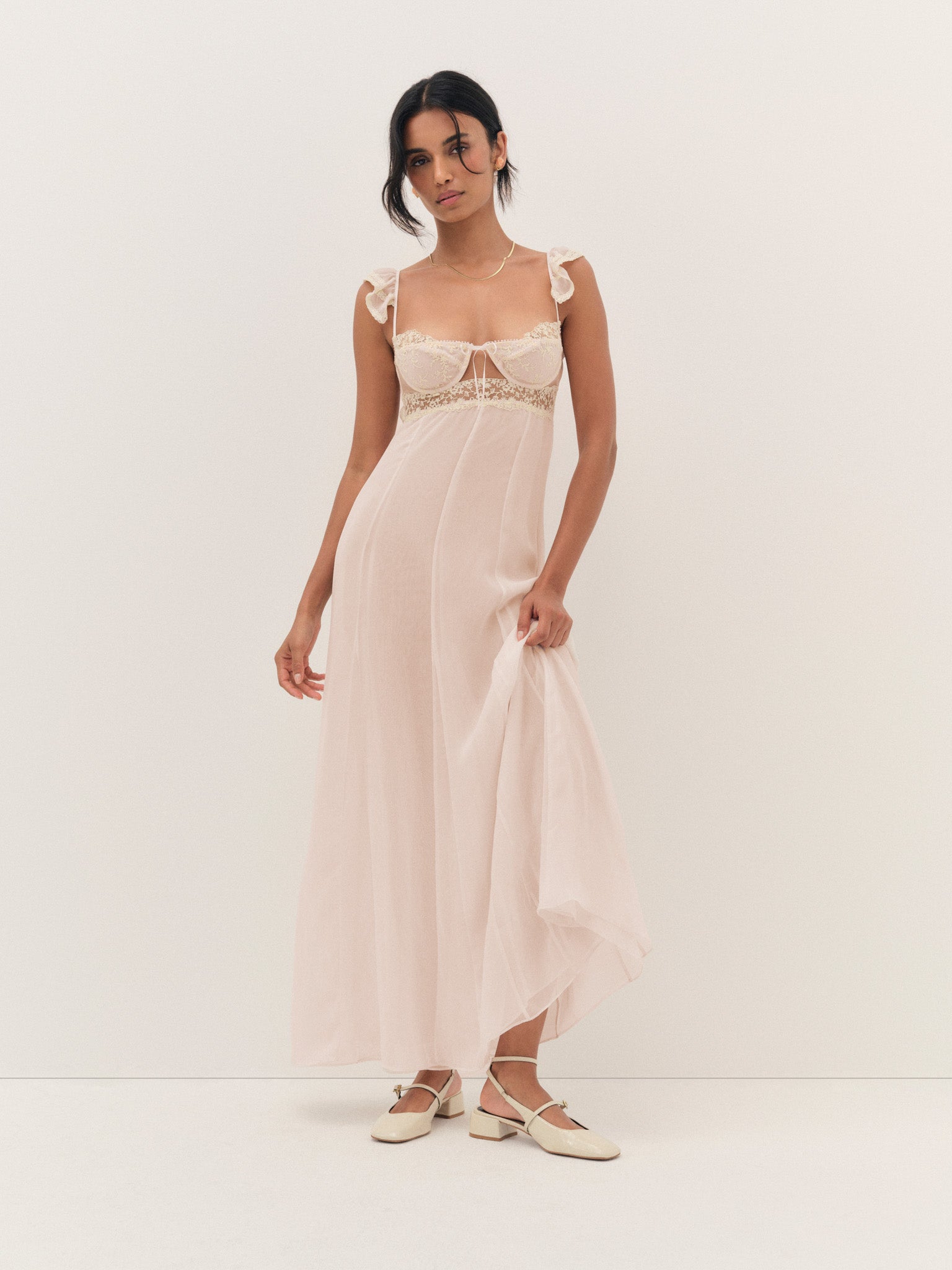 For Love & Lemons Gilded Lace Maxi Slip Dress - Image 1