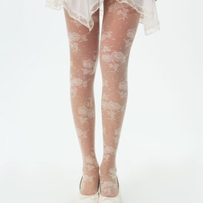 For Love & Lemons Floral Lace Dot Tights - Image 1