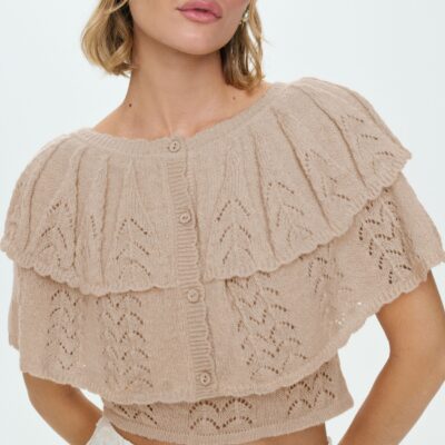 For Love & Lemons Evelyn Crochet Tank and Ruffle Cape - Image 2