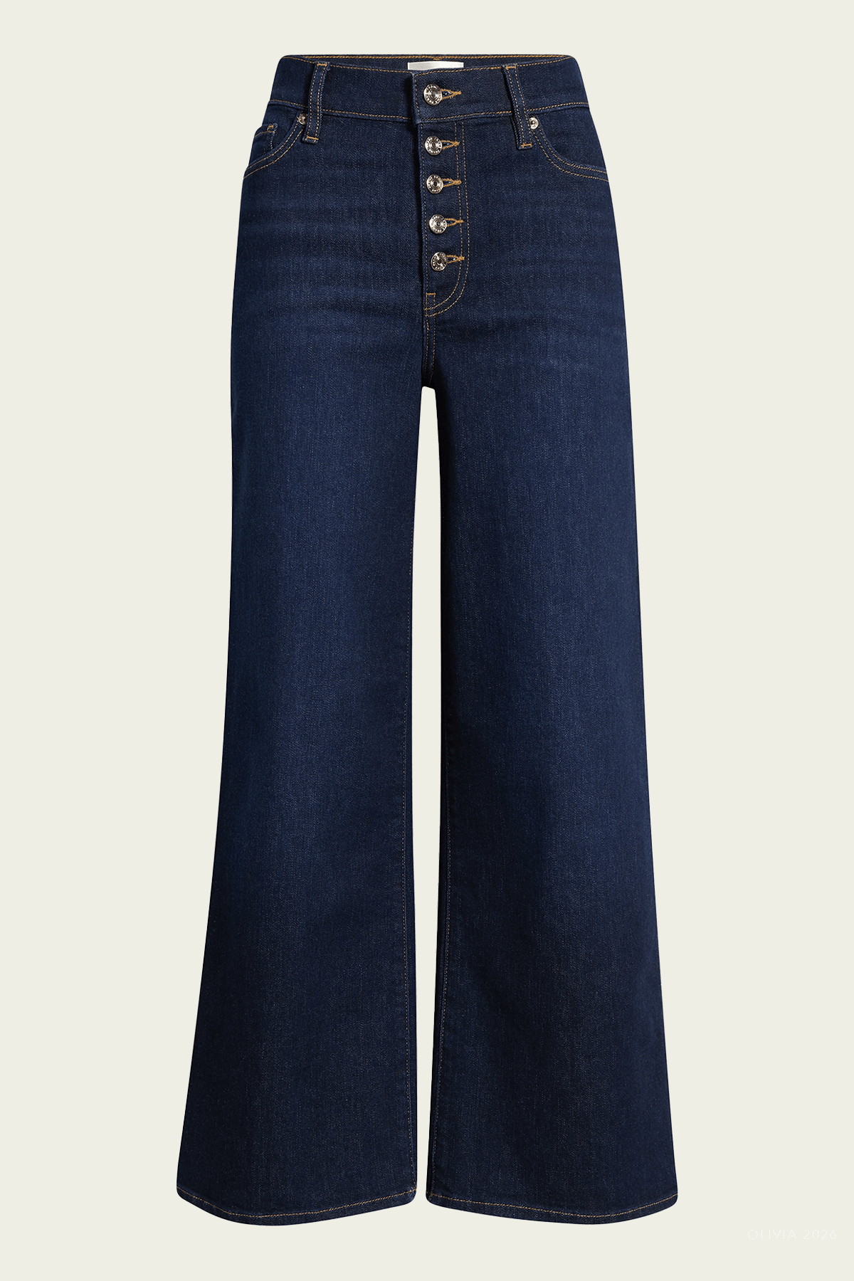 FRAME Le Pixie Slim Palazzo Exposed Button - Image 1