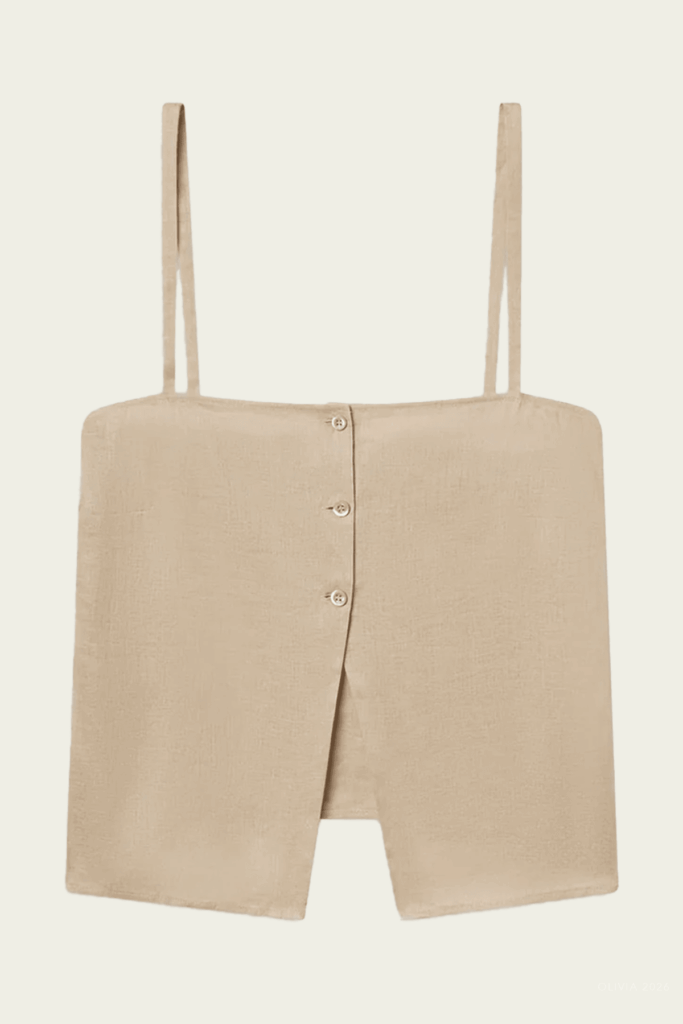FRAME The Linen Button Cami - Image 1