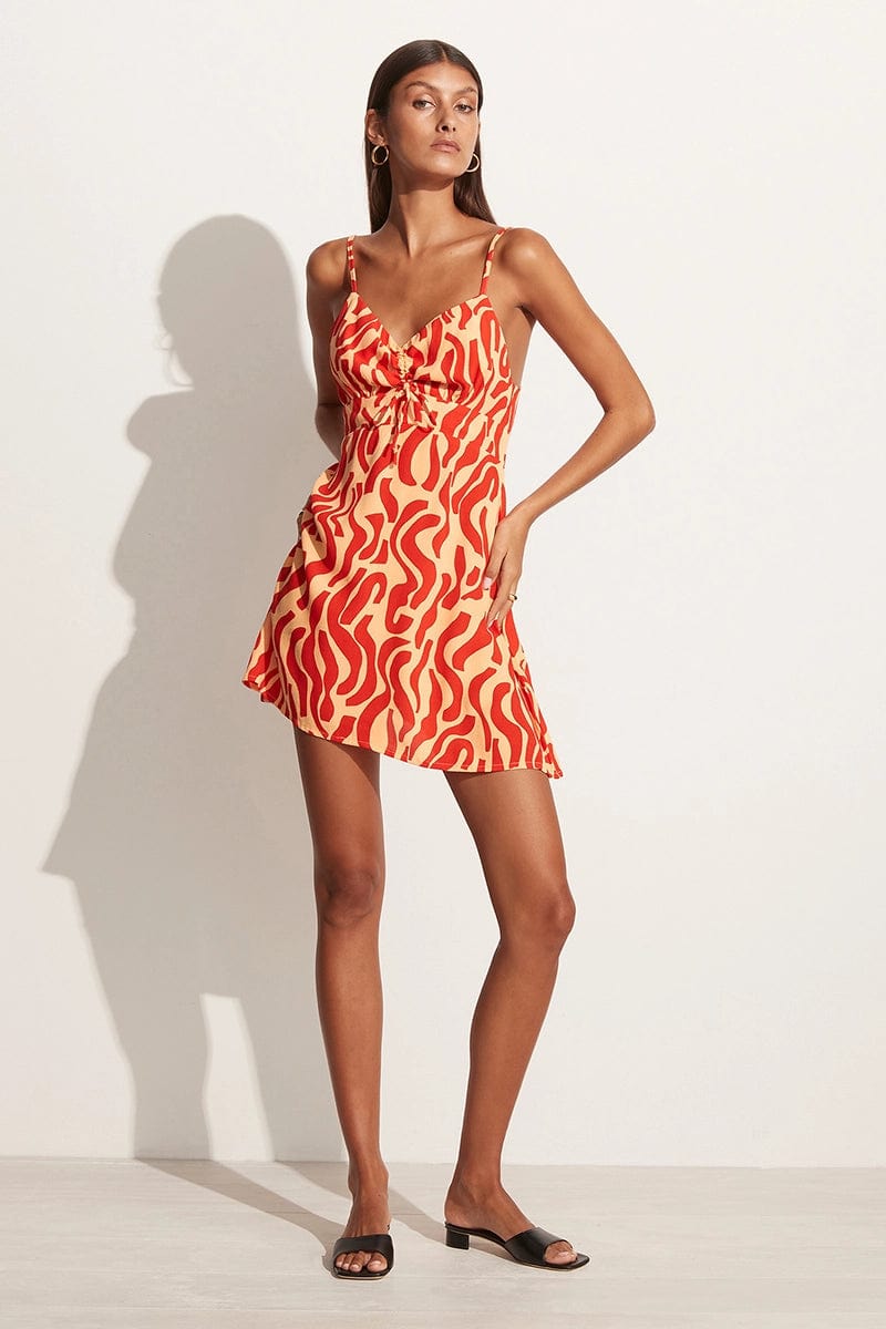MNFTB121026061529003_3 Faithfull The Brand Skyea Mini Dress La Cateau Print Red - Image 3
