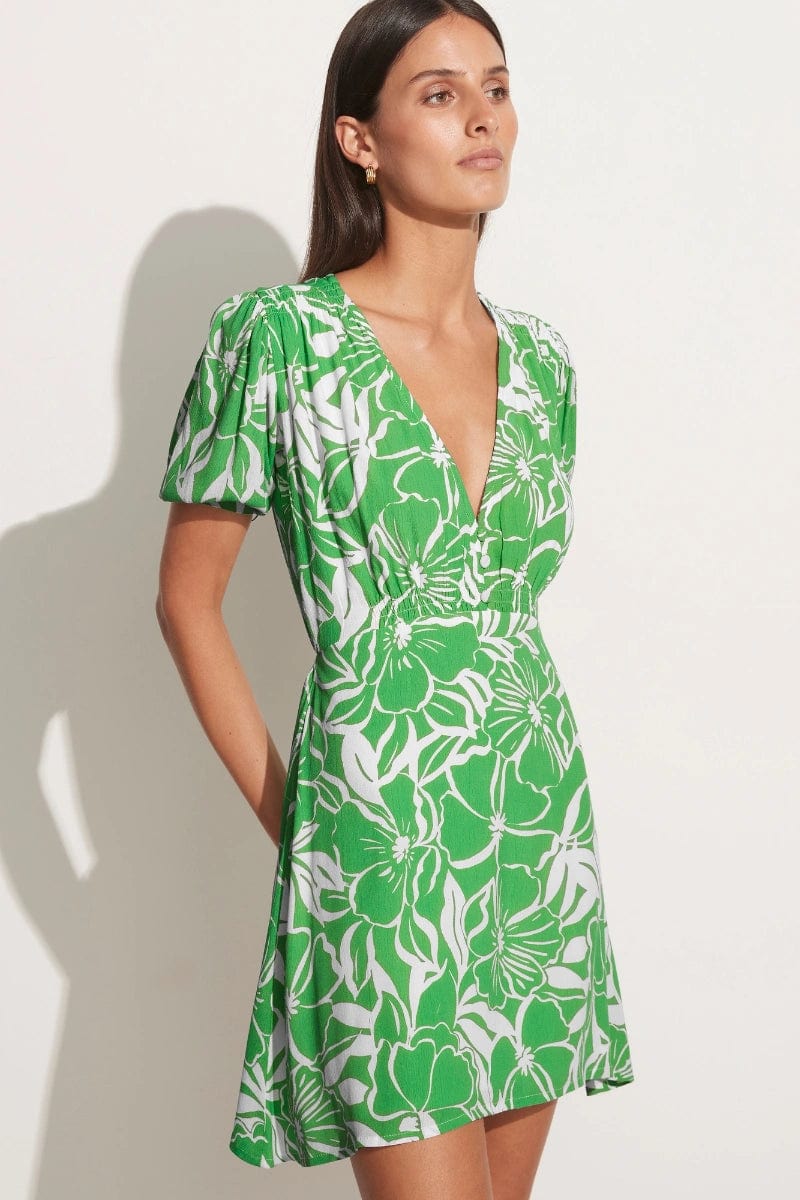 MNFTB121026061529013_2 Faithfull The Brand La Castella Mini Dress El Marsa Floral Print Green - Image 2