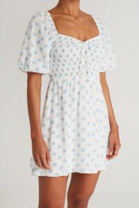 Faithfull The Brand Galicia Mini Dress Cairo Floral Print Blue - Image 1