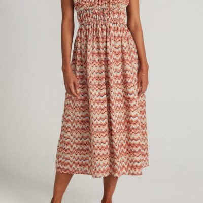 Faithfull The Brand Francesca Midi Dress Vadella Print Dusk - Image 1
