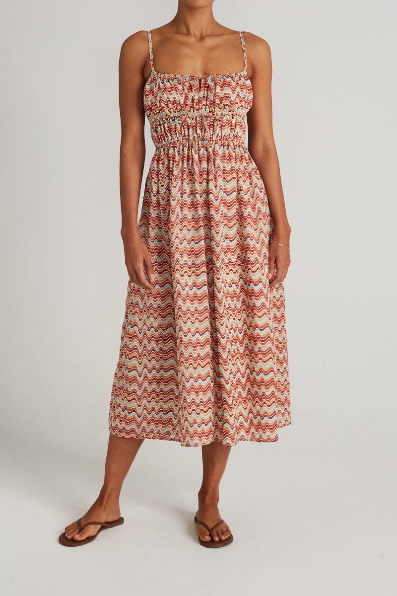 Faithfull The Brand Francesca Midi Dress Vadella Print Dusk - Image 1