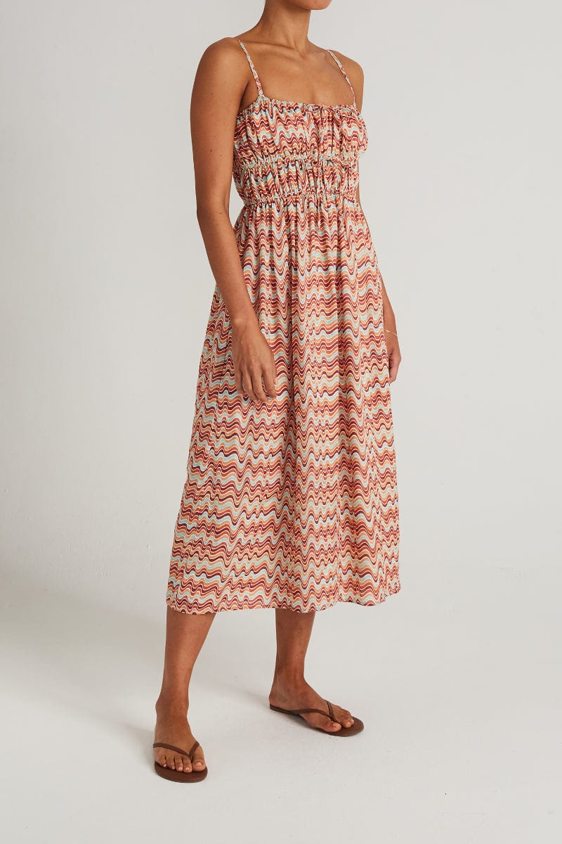 Faithfull The Brand Francesca Midi Dress Vadella Print Dusk - Image 3
