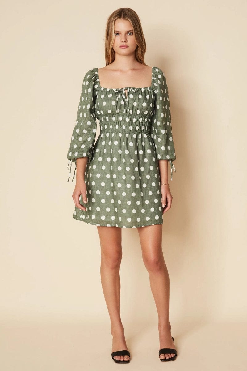 Faithfull The Brand Armina Mini Dress Emelda Dot Print Slate - Image 1