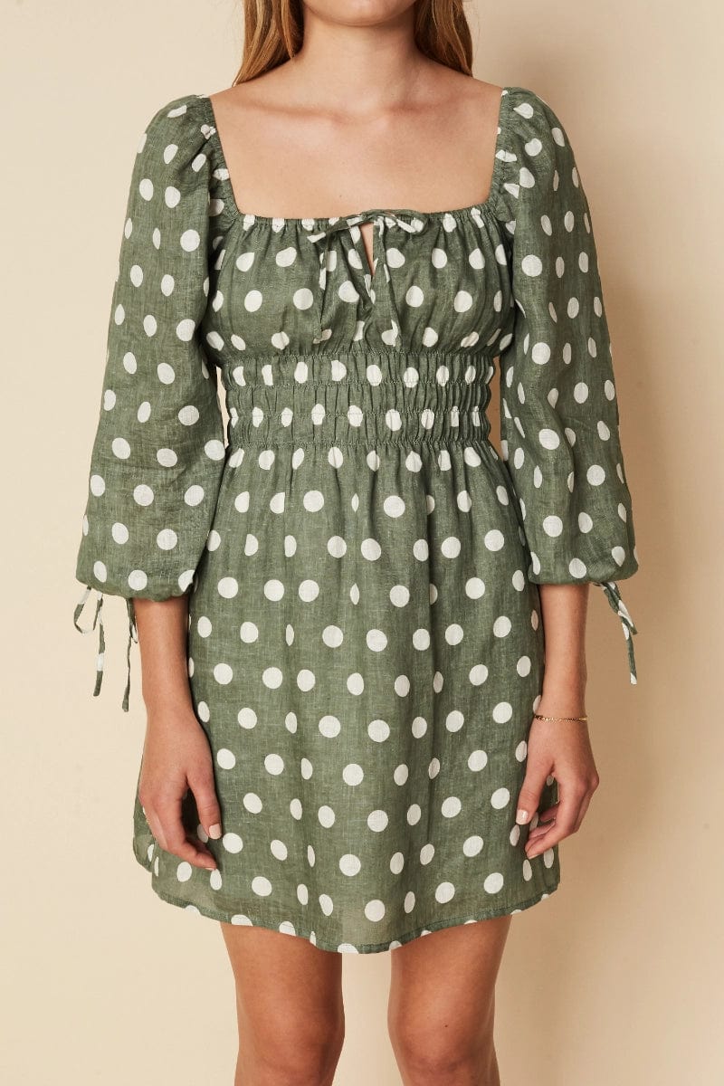 MNFTB121026061529028_2 Faithfull The Brand Armina Mini Dress Emelda Dot Print Slate - Image 2