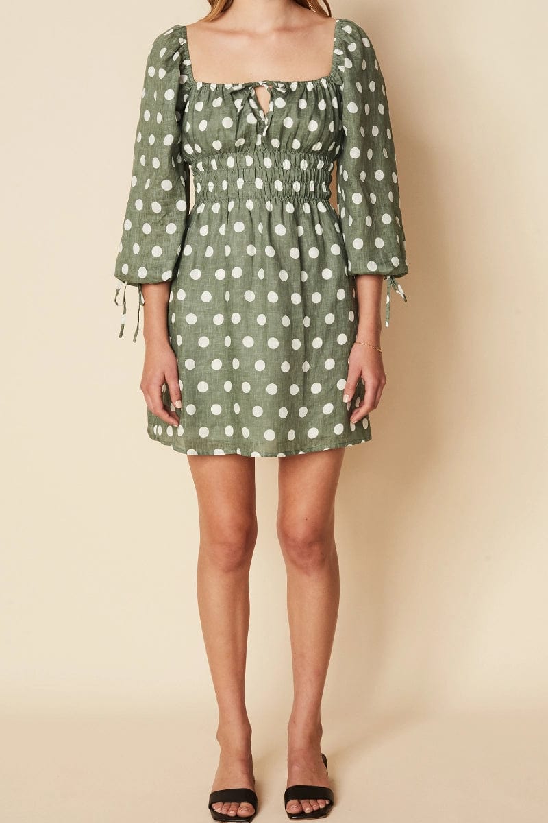 MNFTB121026061529028_3 Faithfull The Brand Armina Mini Dress Emelda Dot Print Slate - Image 3