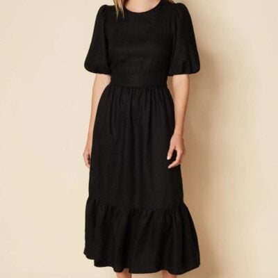 Faithfull The Brand Janielle Midi Dress Plain Black - Image 1