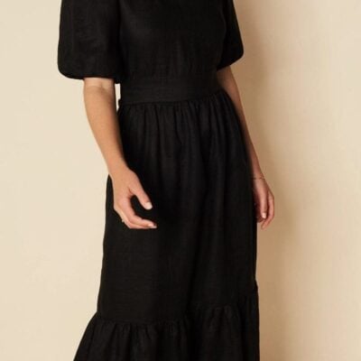 Faithfull The Brand Janielle Midi Dress Plain Black - Image 2