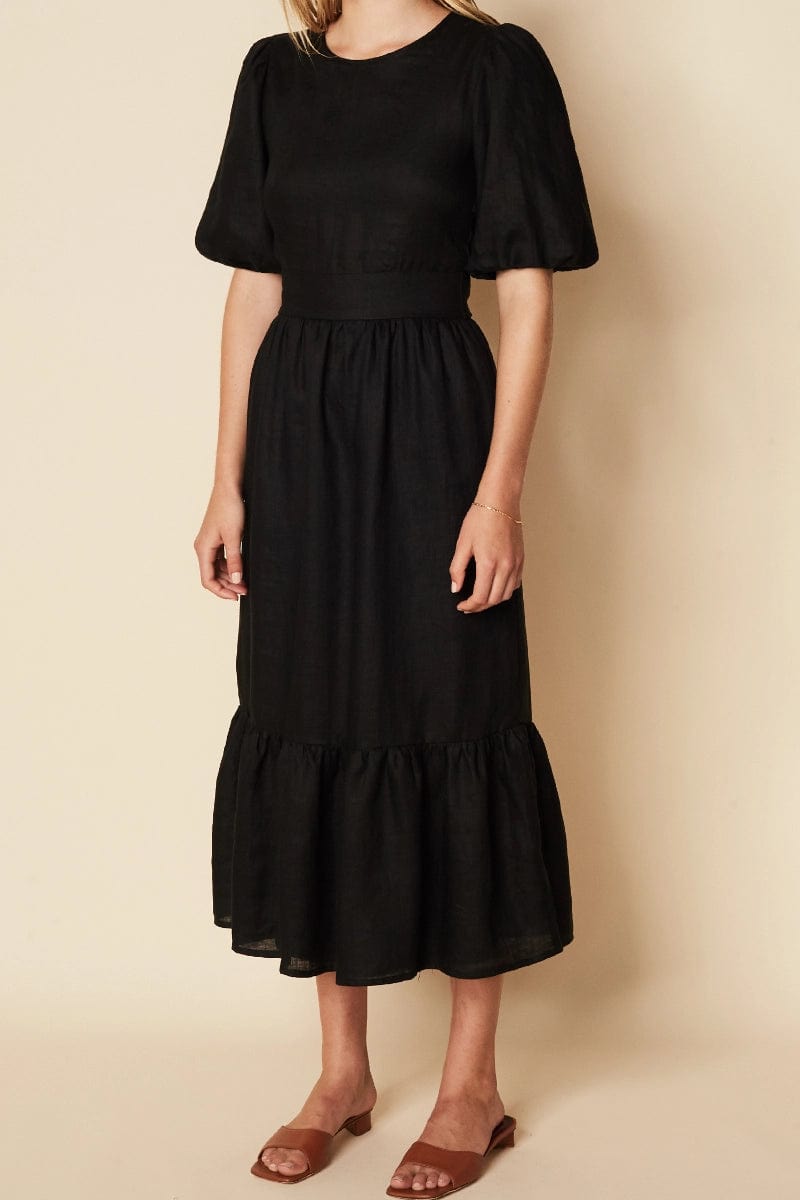 MNFTB121026061529030_3 Faithfull The Brand Janielle Midi Dress Plain Black - Image 3