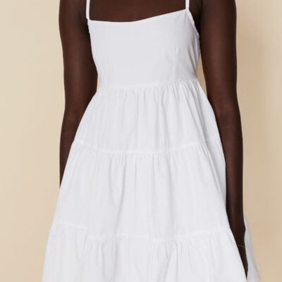 Faithfull The Brand Octavia Mini Dress Plain White - Image 1