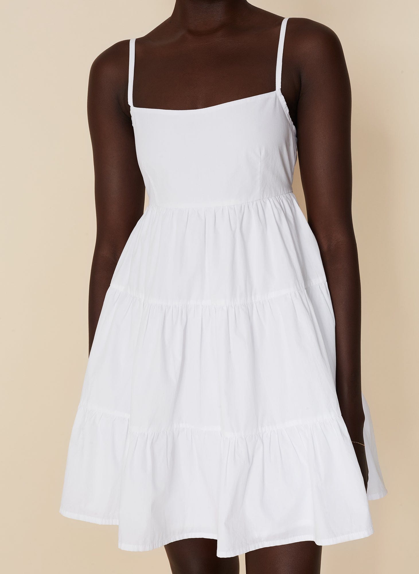 Faithfull The Brand Octavia Mini Dress Plain White - Image 1