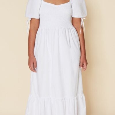 Faithfull The Brand Lithana Midi Dress Plain White - Image 2