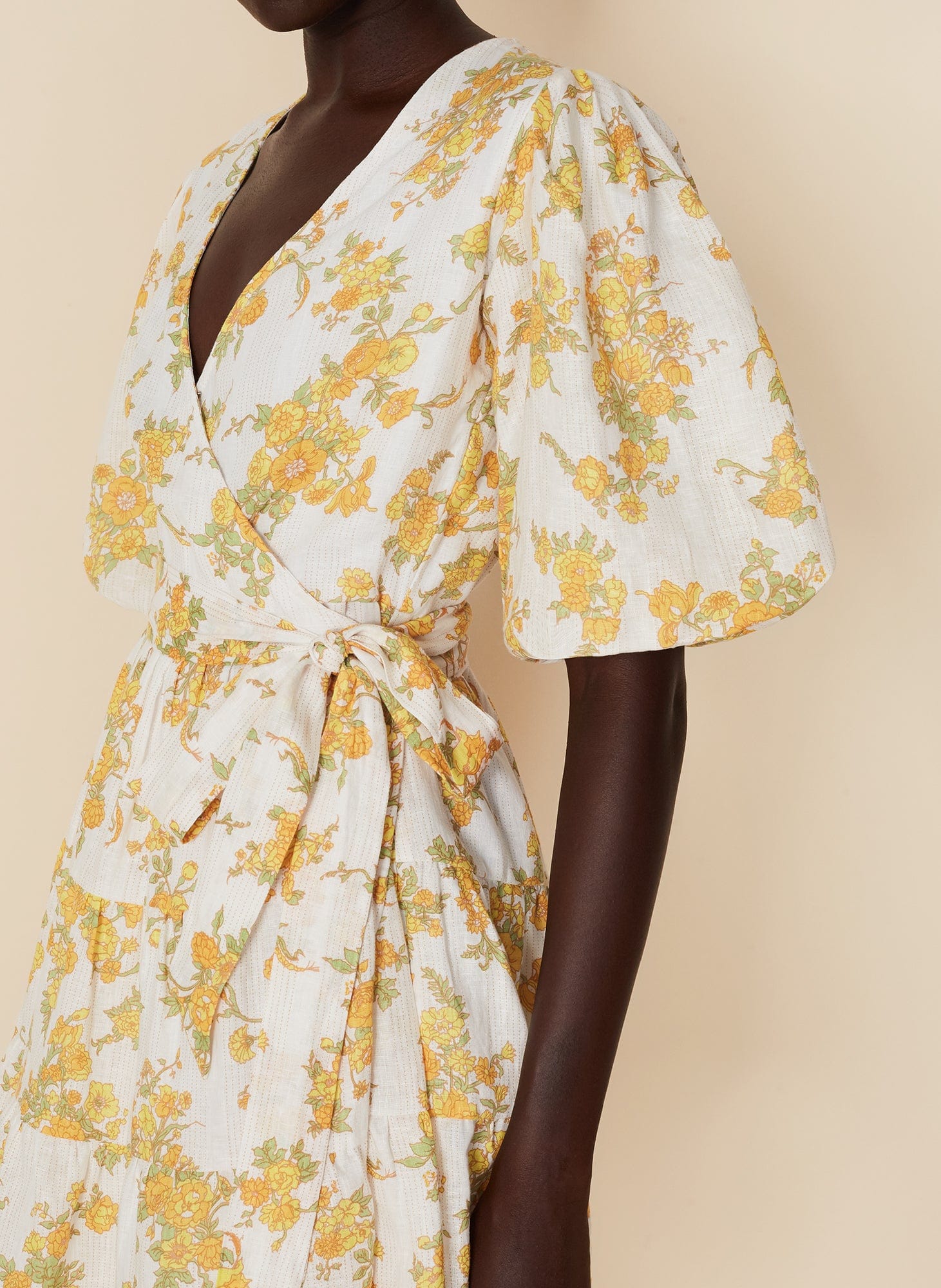 Faithfull The Brand Rooney Wrap Mini Dress Linden Floral Print - Image 1