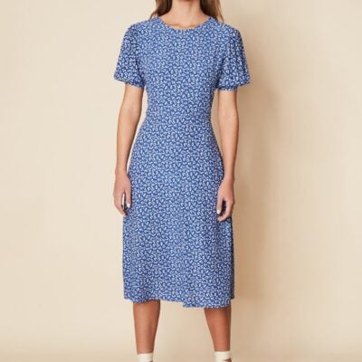 Faithfull The Brand Samirah Midi Dress Maddy Floral Print - Vintage Blue - Image 1