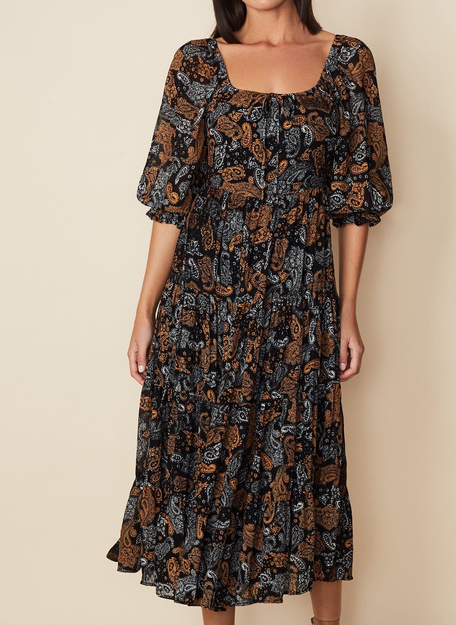 MNFTB121026061529041_3 Faithfull The Brand Darsha Midi Dress Ankara Paisley Print - Image 3