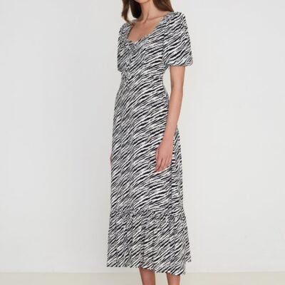 Faithfull The Brand Gabriela Midi Dress Blance Animal Print - Image 1