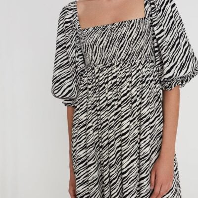 Faithfull The Brand Alina Dress Blance Animal Print - Image 2