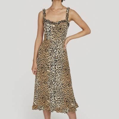 Faithfull The Brand Le Cinq Animal Print Noemie Midi Dress - Image 1