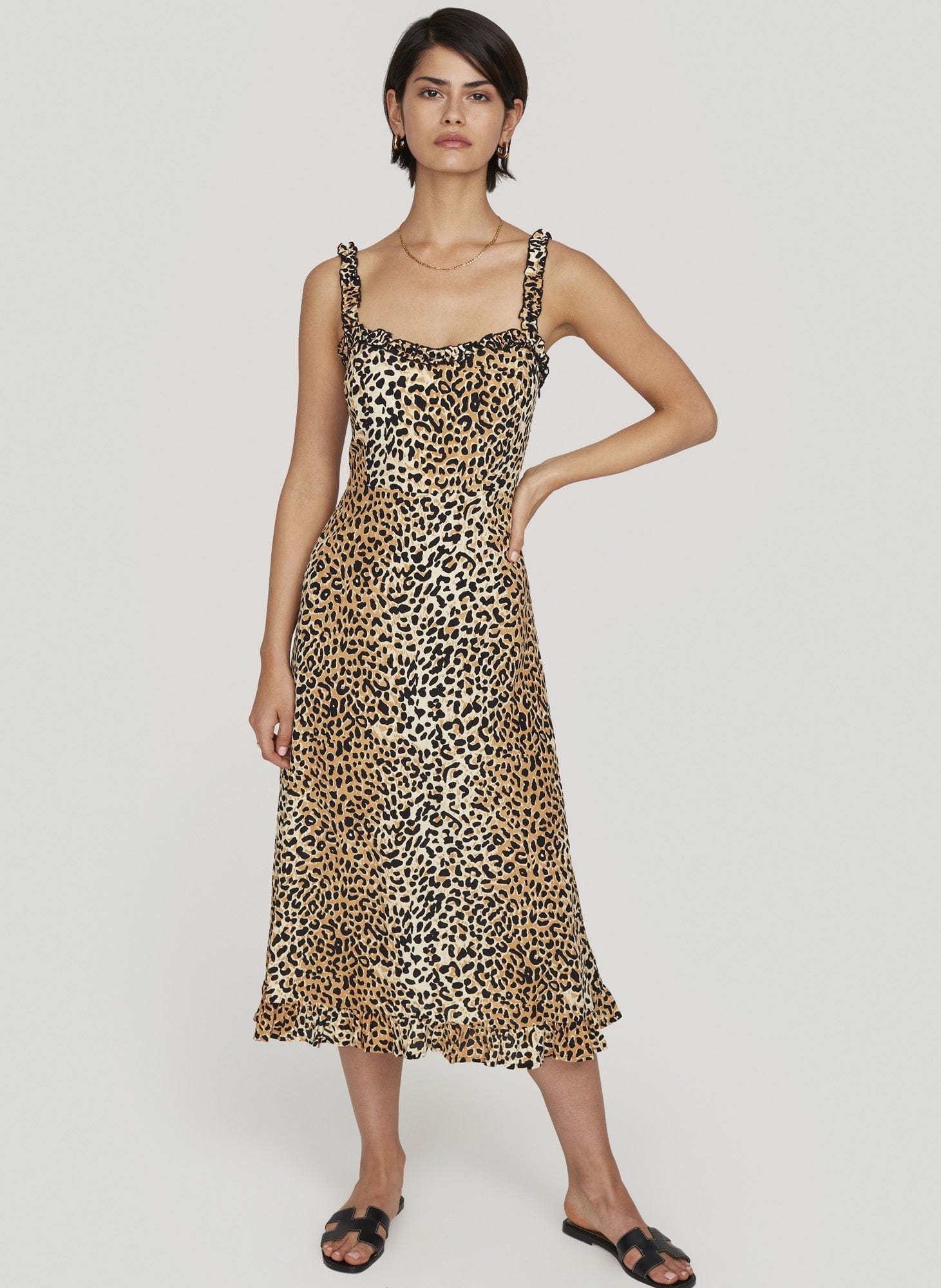 Faithfull The Brand Le Cinq Animal Print Noemie Midi Dress - Image 1