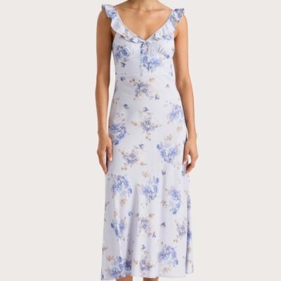 Faithfull The Brand Yvonne Midi Dress Leona Floral Lilac - Image 1