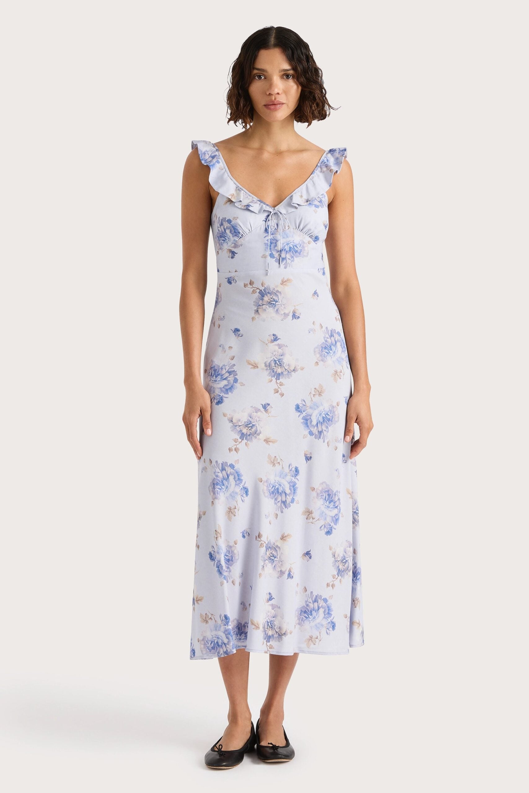 Faithfull The Brand Yvonne Midi Dress Leona Floral Lilac - Image 1