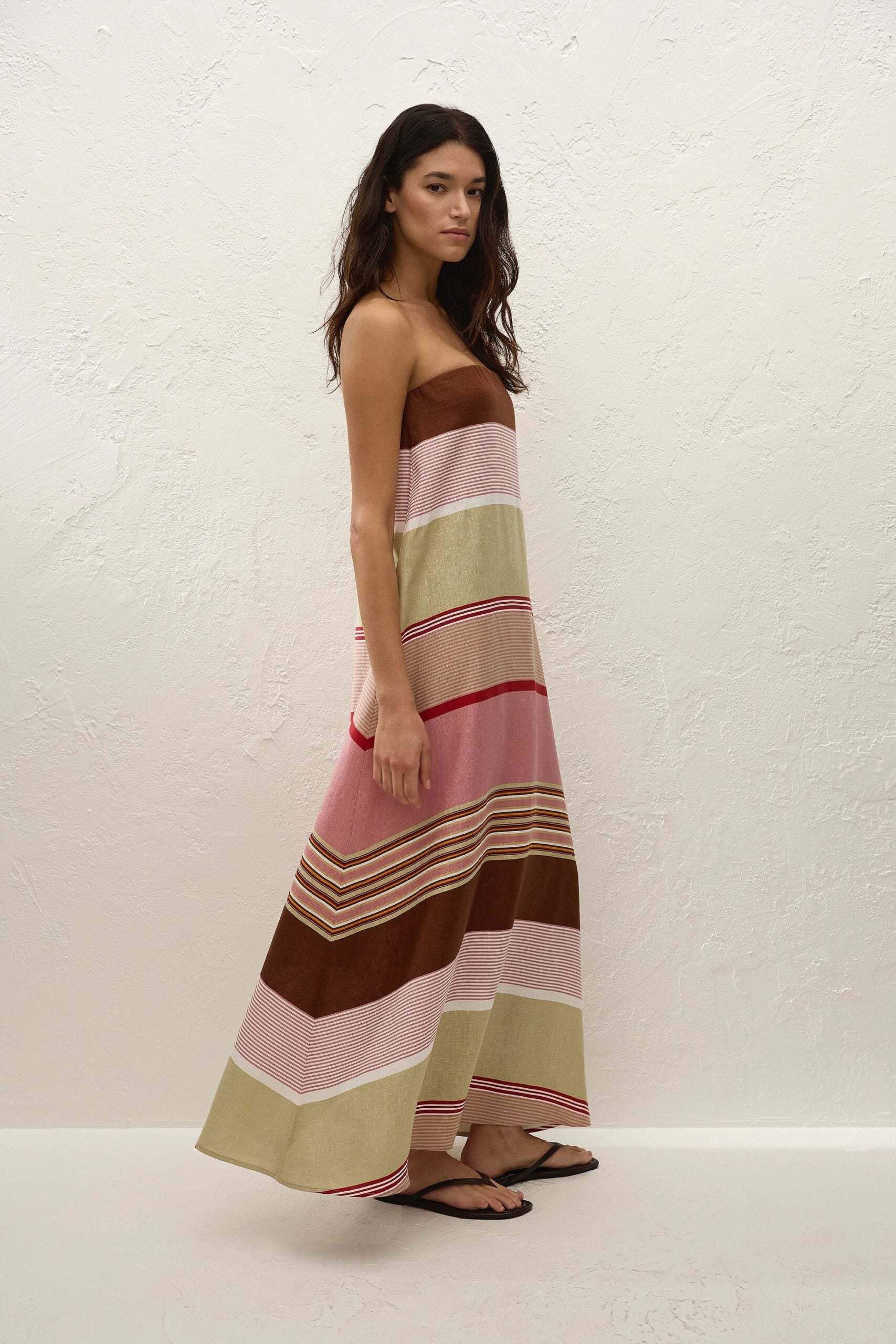 MNFTB191026063544169_3 Faithfull The Brand Yolina Maxi Dress Barragan Stripe Dusty Mauve - Image 3