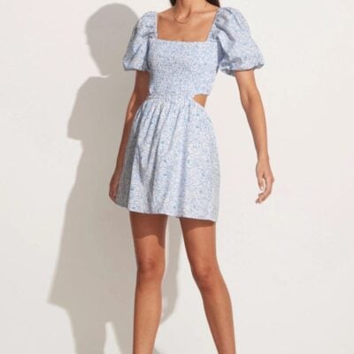 Faithfull The Brand Vendita Mini Dress Martine Floral Print Blue - Image 1