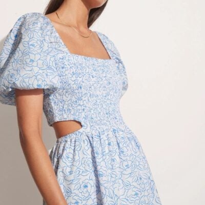 Faithfull The Brand Vendita Mini Dress Martine Floral Print Blue - Image 2