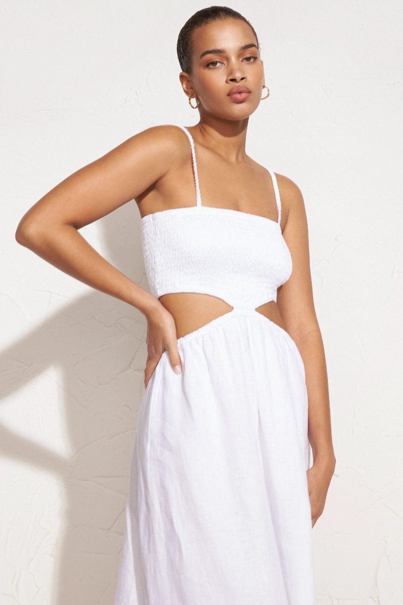 MNFTB191026063544185_2 Faithfull The Brand Tayari Midi Dress Plain White - Image 2