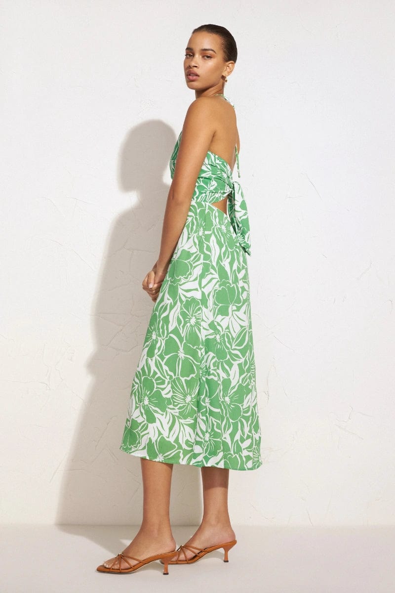 MNFTB191026063544187_3 Faithfull The Brand Taormina Midi Dress El Marsa Floral Print Green - Image 3