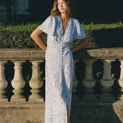 Faithfull The Brand Tae Midi Dress Blossom Blue - Image 2