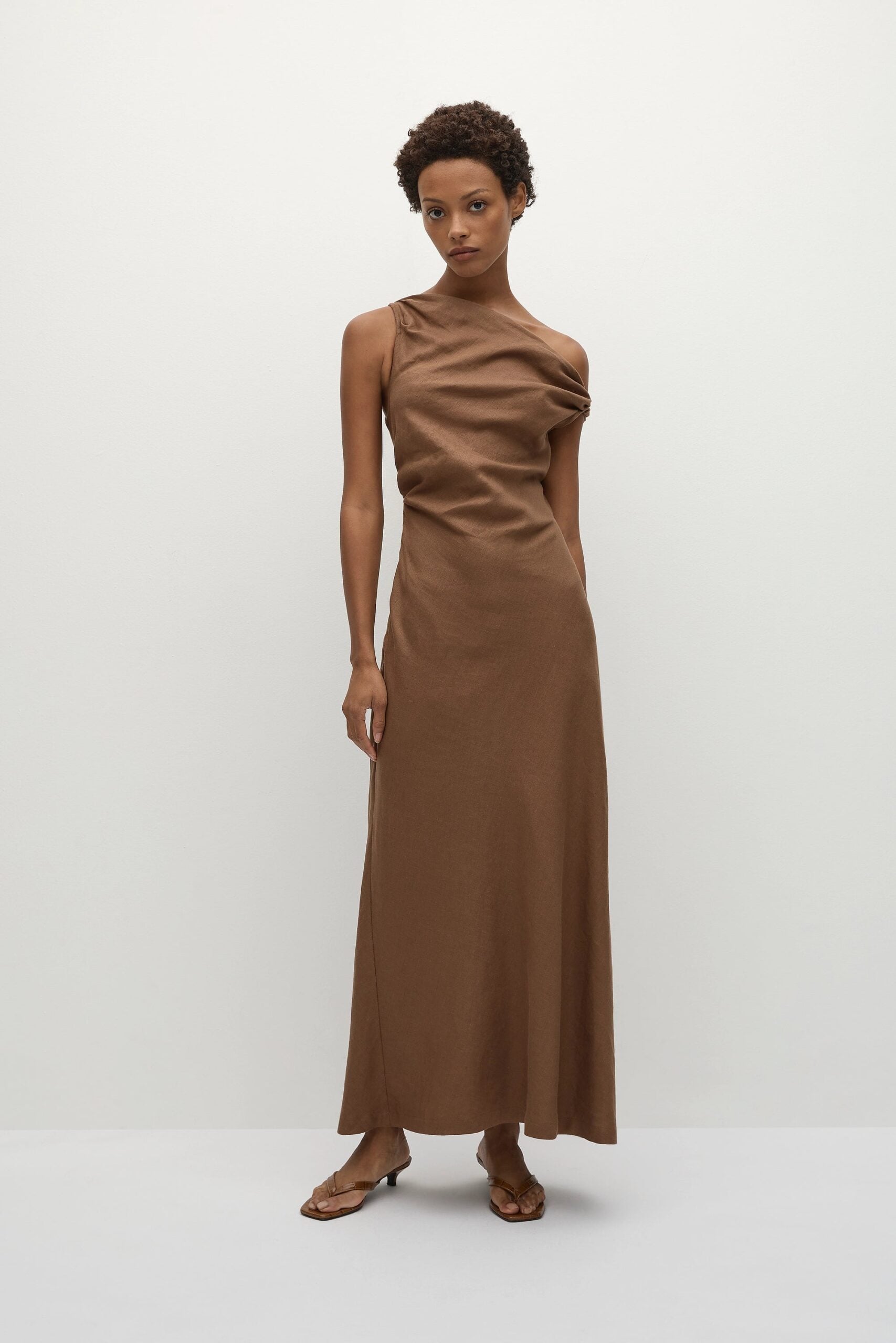 Faithfull The Brand Suis Midi Dress Clay - Image 1